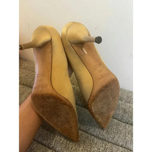Saint Laurent Yellow Satin Pointed-Toe Heels - Size 40.5, Good Condition - Picture 3 of 5